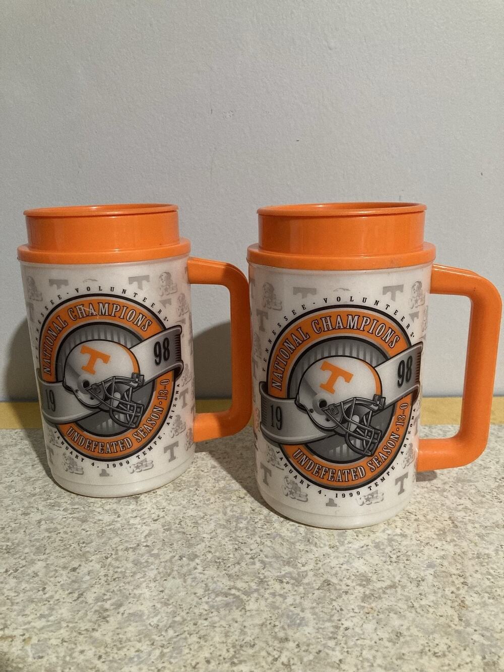 Vintage McDonald's Orange Tumbler Glass Tennessee 1998 National Champions